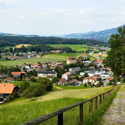 If we have time, we can walk down this path to visit the village tomorrow — Gruyères, Switzerland.