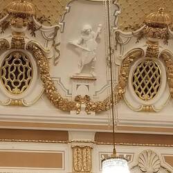 Sculpted crown molding.