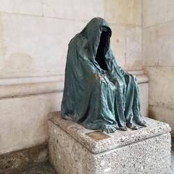 Tucked into a corner of the Cathedral square, The Cloak of Concience.