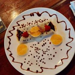 Nachspeise ein Geburtstagsgeschenk des Hauses