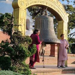 Entering Swayambu stupa
