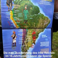 Hier eine Karte des Inka Reiches zu Anfang des 16. Jahrhunderts, bevor die Spanier kamen.