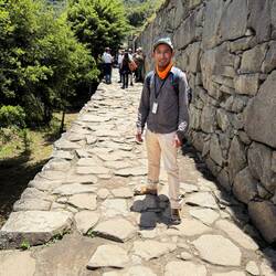 Das ist der Weg. Das ist der Pfad von Cusco kommend in Machu Picchu eintreffend.