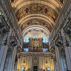 The large organ is in the back of the sanctuary