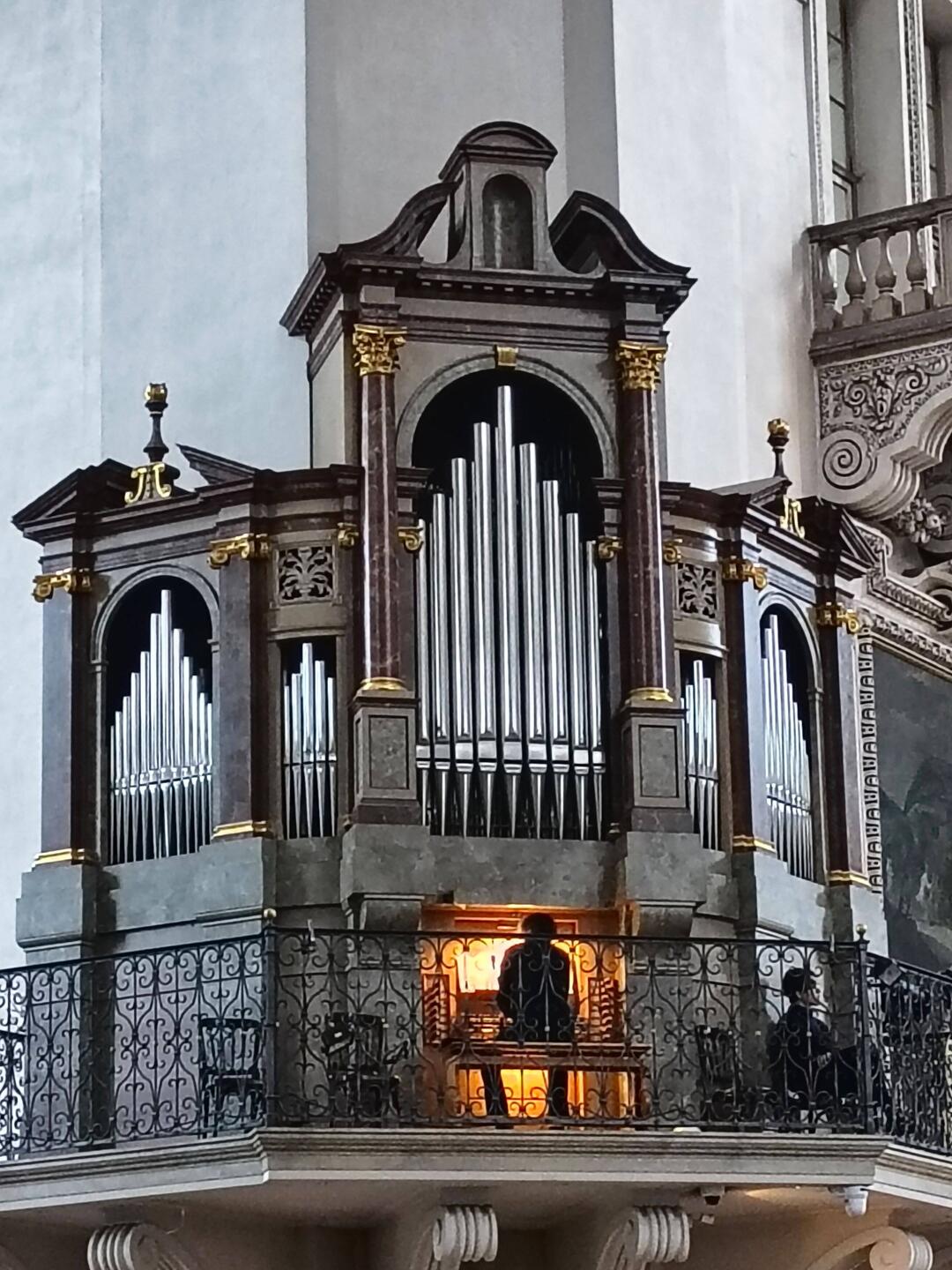 The organist played selections on five of the seven organs in the cathedral.