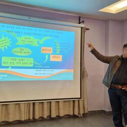 Milan seizes an opportunity to practise.