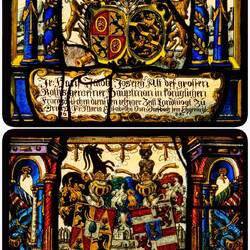 Stained glass panels from 1688 & 1699 @ Château de Gruyères — Gruyères, Switzerland.
