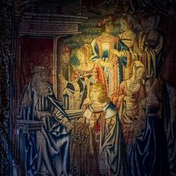 Tapestry depicting the Triumph of Mordecai ... in the Counts' Room @ Château de Gruyères.