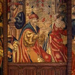 One of the 16th century tapestries in the Counts' Room @ Château de Gruyères.
