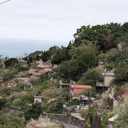 Hier sieht man die vielen Gräber welche in die Natur eingebettet sind