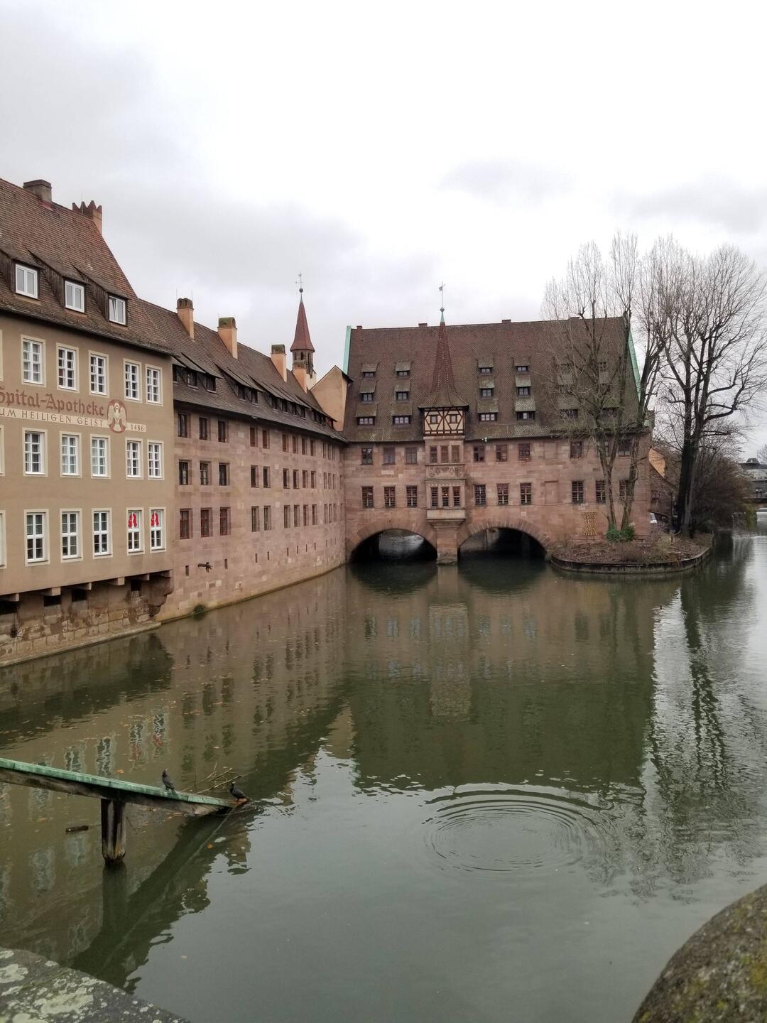 Nurnburg arose nearly 1000 years ago around and over the Pegnitz River.