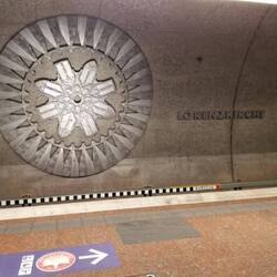 Image of the St. Lorenz Church in the subway