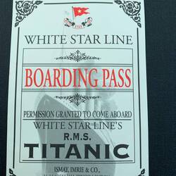 unsere Boarding Karten mit Original Passagiernamen; 3 überlebten von unserer 4Gruppe