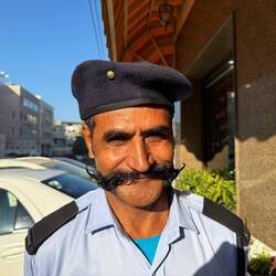 My hotel security guard - I LOVE their moustaches...