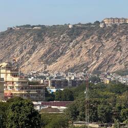 City Palace in the foreground with the Amber Fort on the hill
