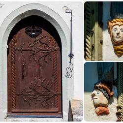 Detail from one of the houses on Rue de Bourg — Gruyères, Switzerland.