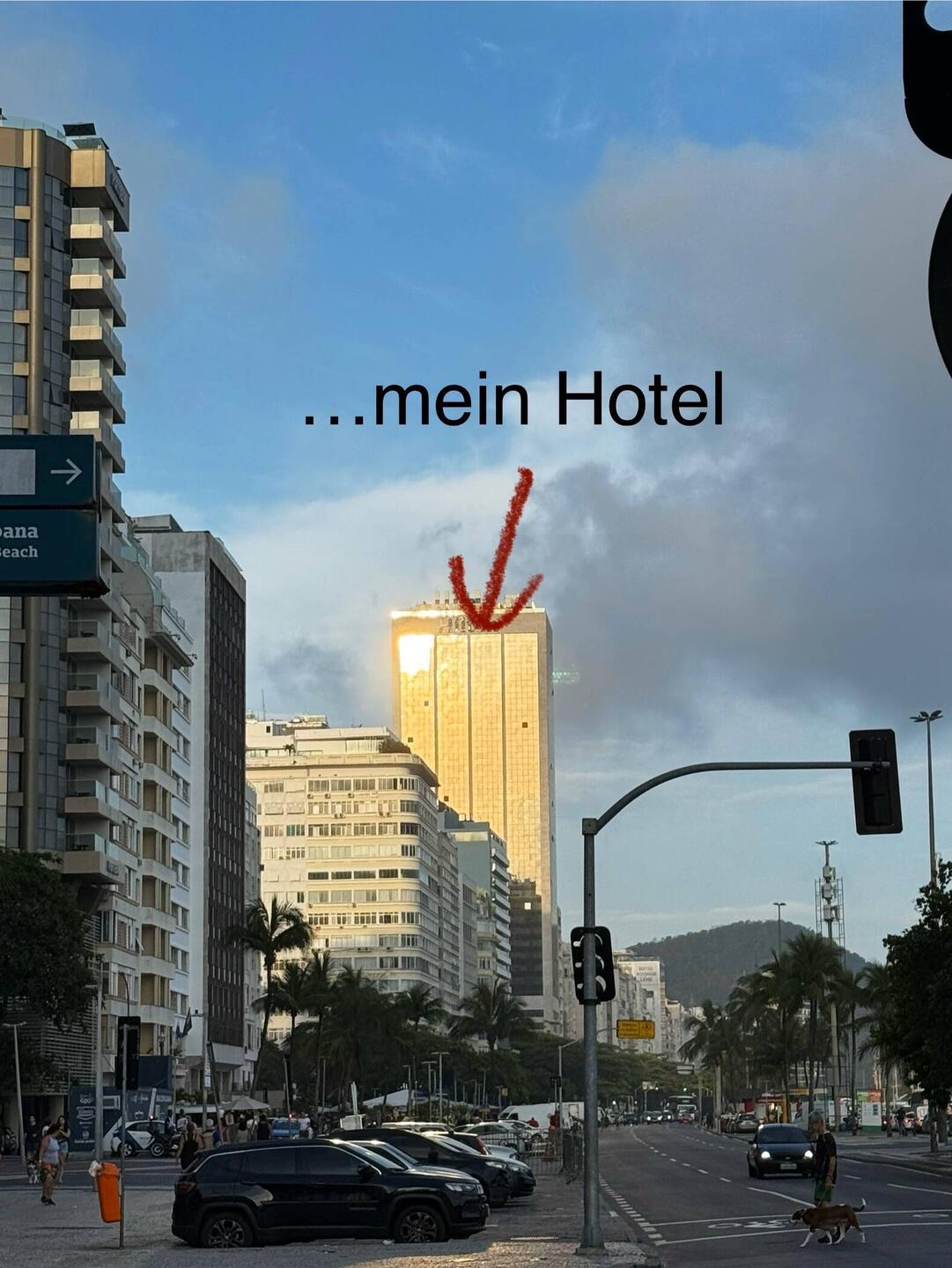 Zum Abschluß hat mich meine Reiseagentur direkt an die Copacabana gebucht. ...passt 😁