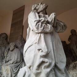 Jesus' agony in the garden. On the outer wall of St. Jacob's cathedral.