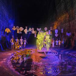 Darstellung des Muisca Floß, siehe Footprint zu Bogota