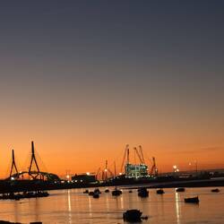 Río San Pedro am Abend