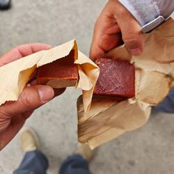 Guava jelly treat as reward for going up the Mont Monserrate