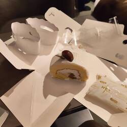 Mon roulé au marron et son emballage