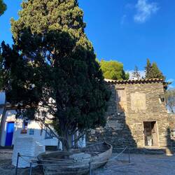 Die Zypresse wurde von Dali gepflanzt und soll den Mast des uralten Kahns symbolisieren