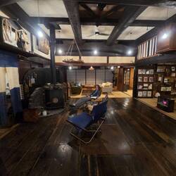 The hostel common room in the old farm house