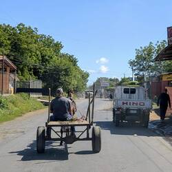 Auf geht's zum Negro. Ochsenkarrn und Pferdegspann gehört zum Straßenbild