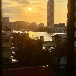 La vue de notre chambre sur le fleuve Chao Praya 😍