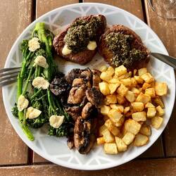 Eye fillet steaks with Chimi Churri topping