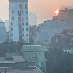 Hazy sunrise
