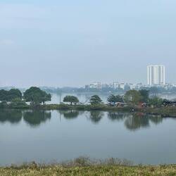 Lots of water surrounding Hanoi
