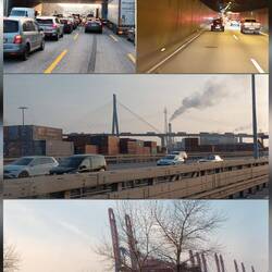 Hinfahrt wie immer vor'm Elbtunnel Stau