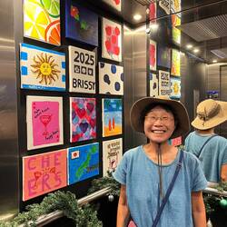 Dezente Weihnachtsdeko im Aufzug / Discreet Christmas decorations in the elevator