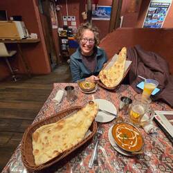 Two very big naan breads