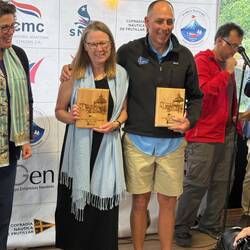 Second place woman skipper. A little awkward with a male crew...