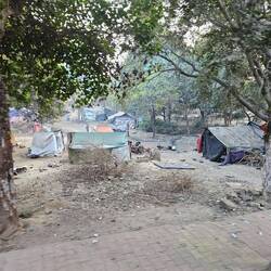 Auch Slums sehe ich immer wieder...