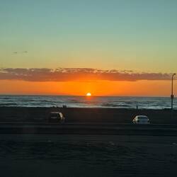 Blick aus dem Camper am Abend