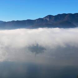 Insel im Bled-see mit Wallfahrtskirche 'Maria Himmelfahrt'