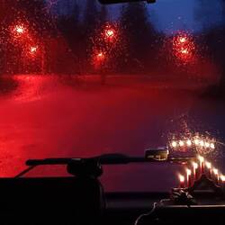 Stellplatz bei Borås - im Wald, aber mit Strom und Rotlicht