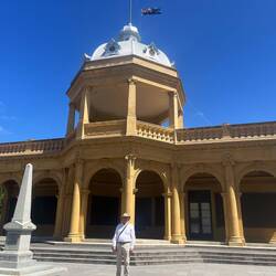 The War Memorial on Monday. Note the flag at half mast for Bondi