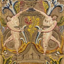 Ausschnitt eines gestickten Wandteppichs