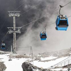 Aufwärts ging's mit einer Seilbahn von Leitner (Österreich)💪