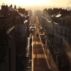 Blick von oben der Treppe