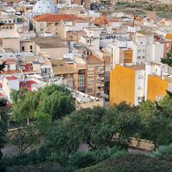 Blick von der Burg. Wir waren oben, denn wir brauchten Schritte