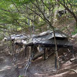 These are truck bed campers you can rent for through hikers ($$$).