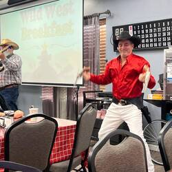 Catfish, with our Emcee who did some fancy pistol work.