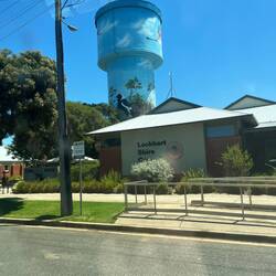 Capturing art from a moving car is challenging - this at Lockhart