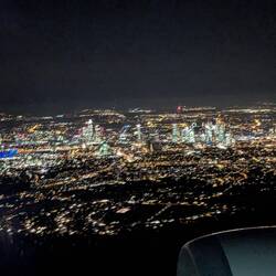 Blick auf Frankfurt beim Landeanflug